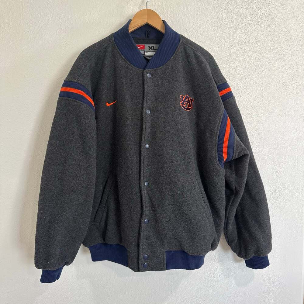 Vintage Y2K Nike Team Auburn Tigers Varsity Bomber Jacket Mens Size XL